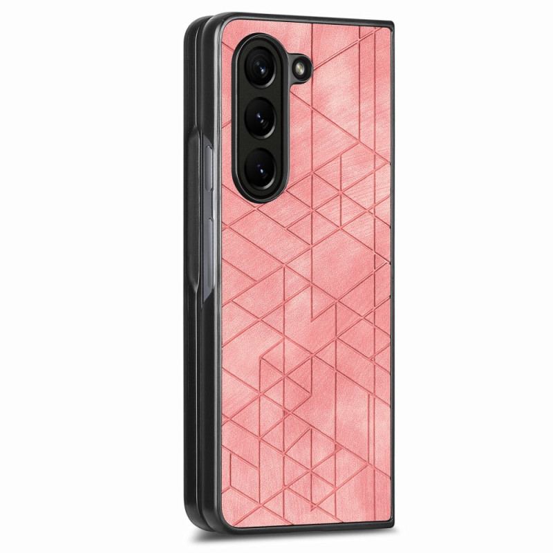 Etui Do Samsung Galaxy Z Fold 5 Wzory Geometryczne Ze Sztucznej Skóry