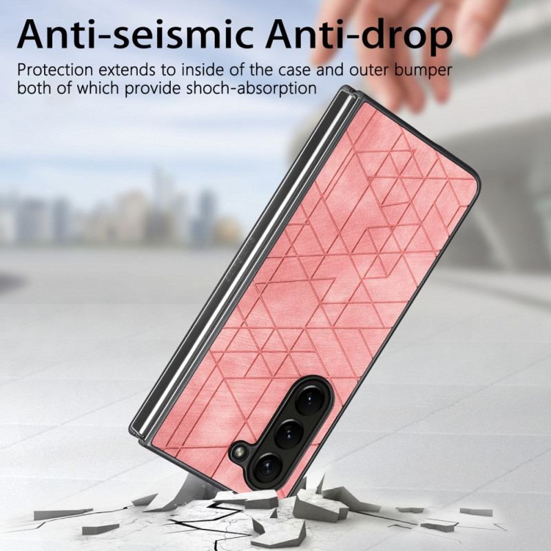 Etui Do Samsung Galaxy Z Fold 5 Wzory Geometryczne Ze Sztucznej Skóry