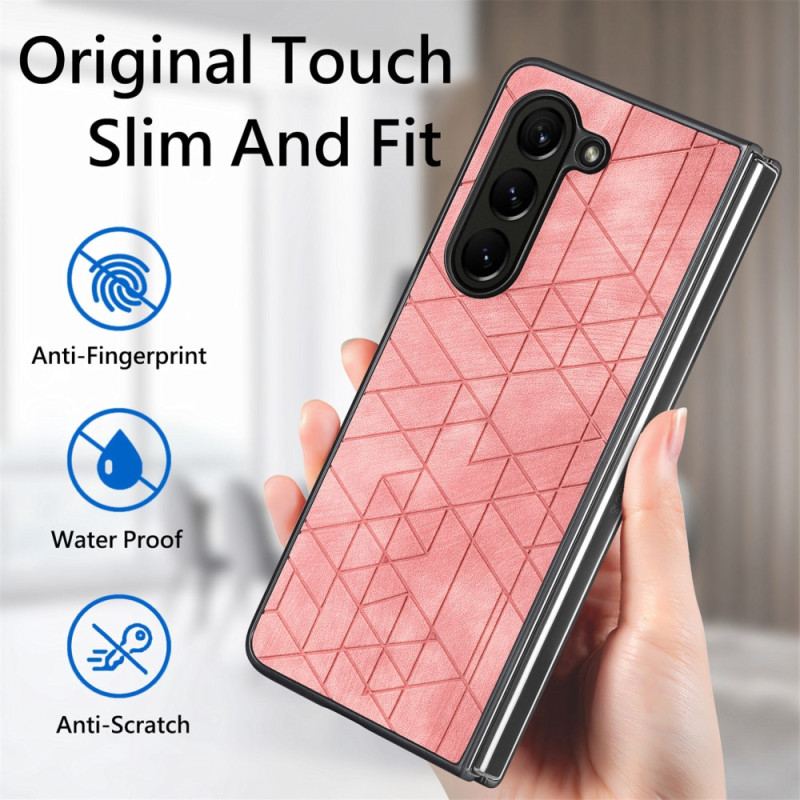 Etui Do Samsung Galaxy Z Fold 5 Wzory Geometryczne Ze Sztucznej Skóry