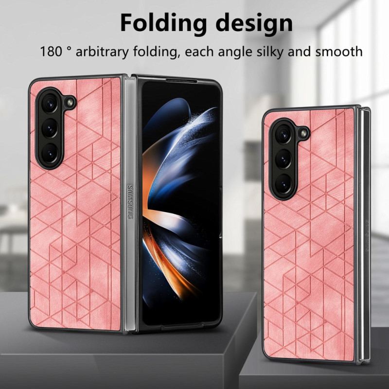 Etui Do Samsung Galaxy Z Fold 5 Wzory Geometryczne Ze Sztucznej Skóry