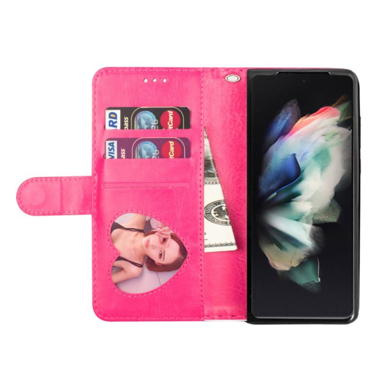 Etui Folio Do Samsung Galaxy Z Fold 5 Błyszcząca Torebka Z Paskiem