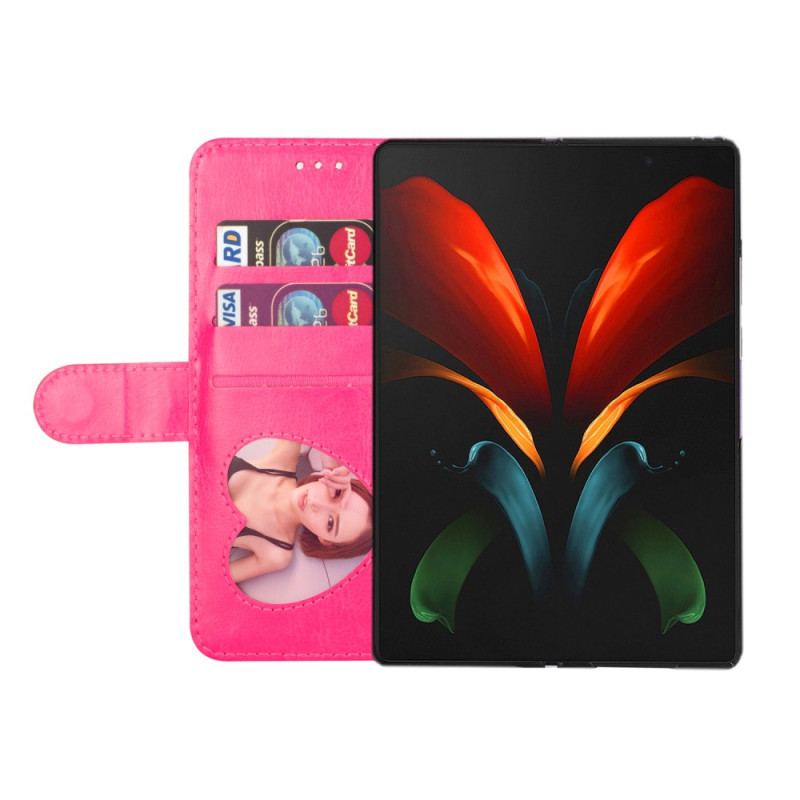 Etui Folio Do Samsung Galaxy Z Fold 5 Błyszcząca Torebka Z Paskiem