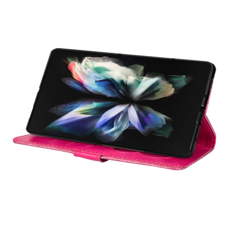 Etui Folio Do Samsung Galaxy Z Fold 5 Błyszcząca Torebka Z Paskiem