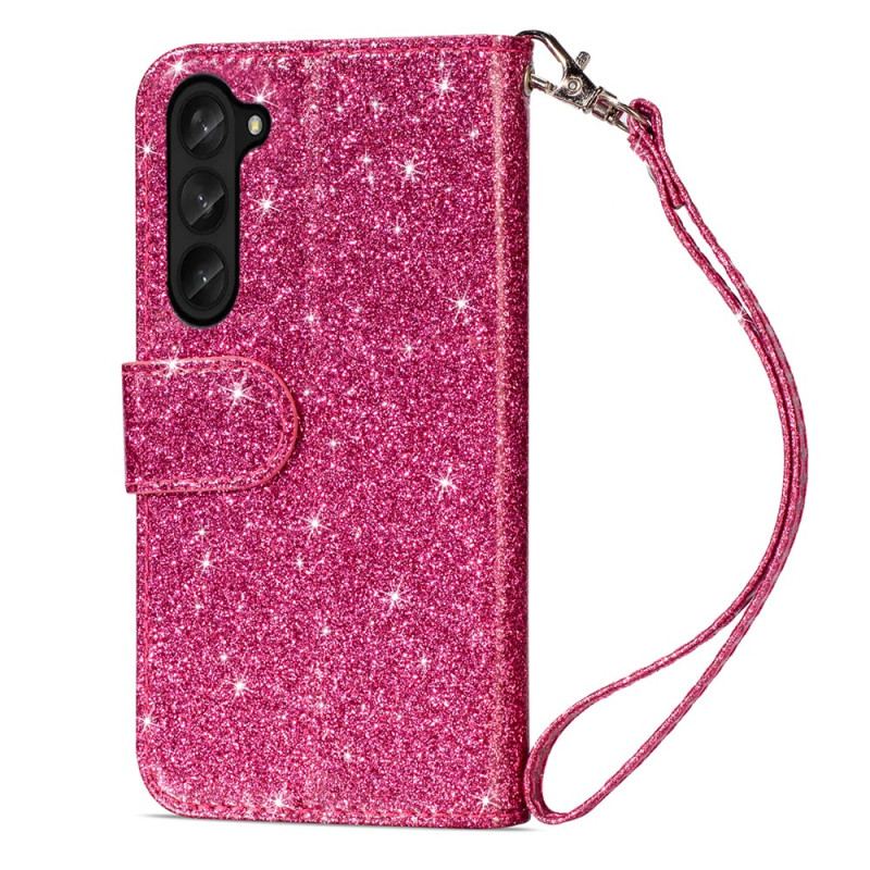 Etui Folio Do Samsung Galaxy Z Fold 5 Błyszcząca Torebka Z Paskiem