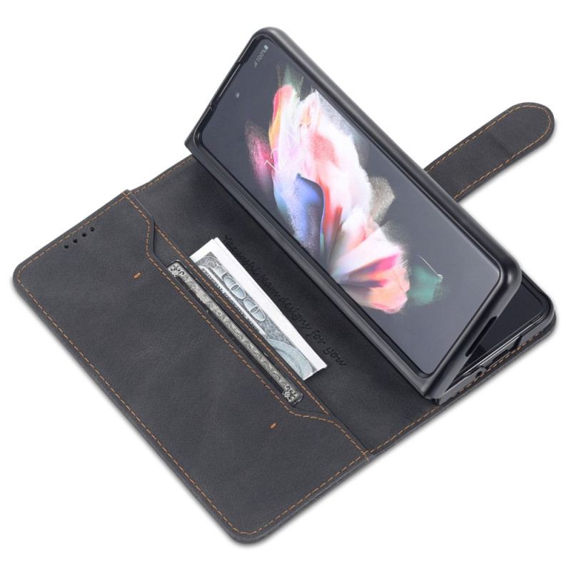 Etui Folio Do Samsung Galaxy Z Fold 5 Efekt Skóry Azns