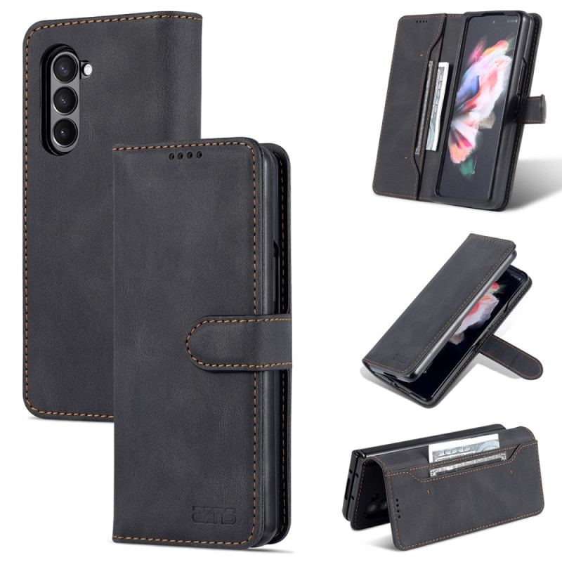 Etui Folio Do Samsung Galaxy Z Fold 5 Efekt Skóry Azns