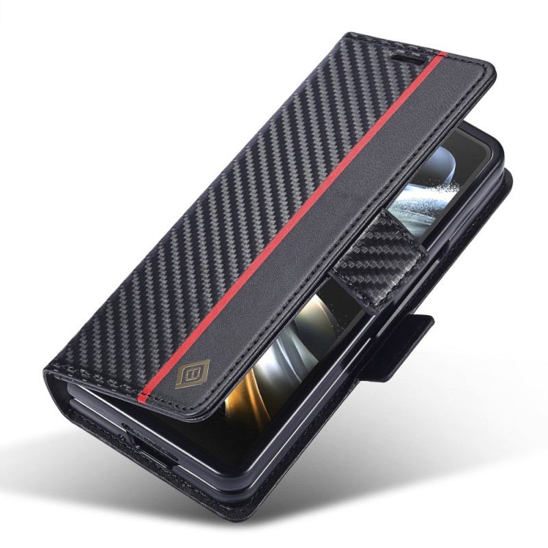 Etui Folio Do Samsung Galaxy Z Fold 5 Włókno Węglowe Lc.imeeke