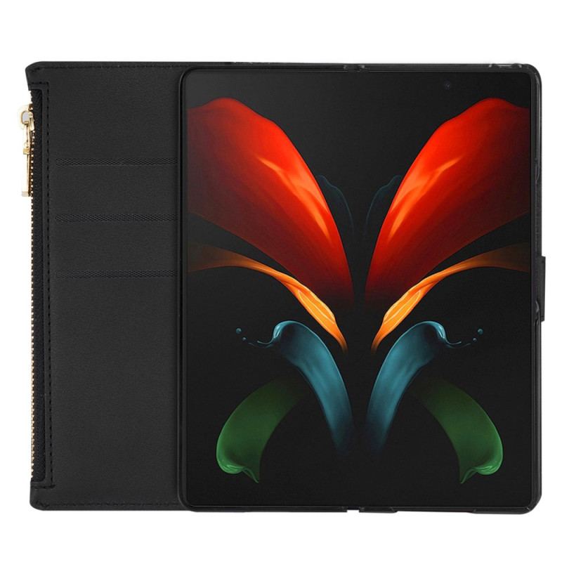 Etui Folio Samsung Galaxy Z Fold 5 Portfel Z Cekinami Etui Ochronne