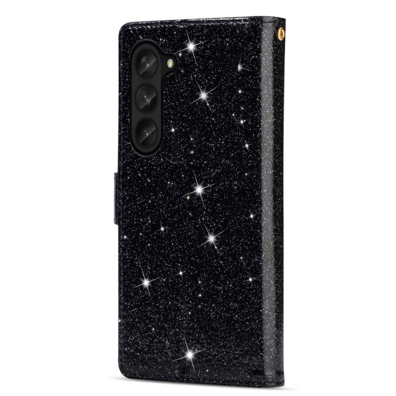 Etui Folio Samsung Galaxy Z Fold 5 Portfel Z Cekinami Etui Ochronne