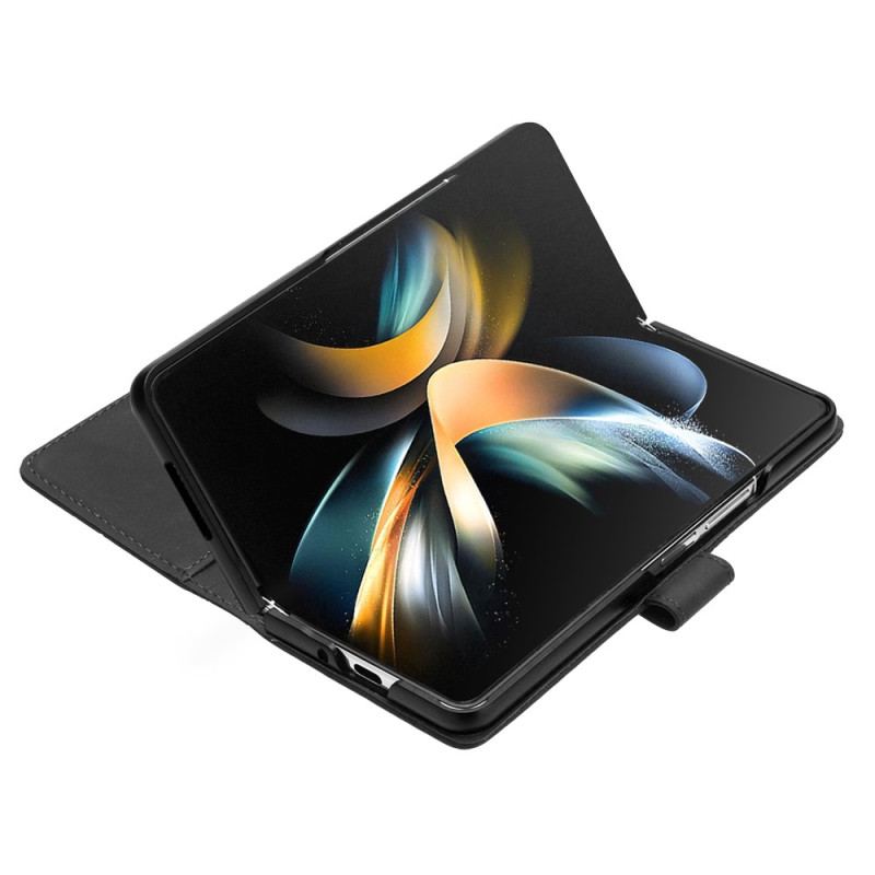 Etui Folio Samsung Galaxy Z Fold 5 Wzór W Trójkąty Z Paskiem Na Ramię