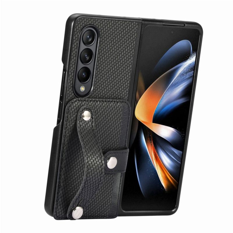 Etui Samsung Galaxy Z Fold 5 Etui Na Karty I Pasek Z Włókna Węglowego Etui Ochronne