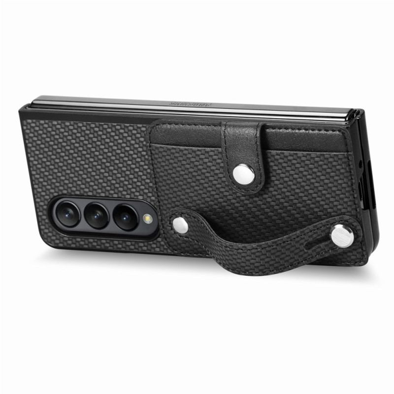 Etui Samsung Galaxy Z Fold 5 Etui Na Karty I Pasek Z Włókna Węglowego Etui Ochronne