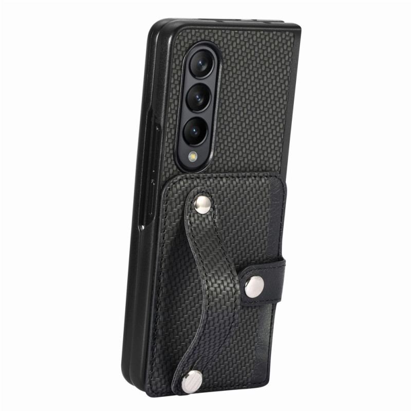 Etui Samsung Galaxy Z Fold 5 Etui Na Karty I Pasek Z Włókna Węglowego Etui Ochronne