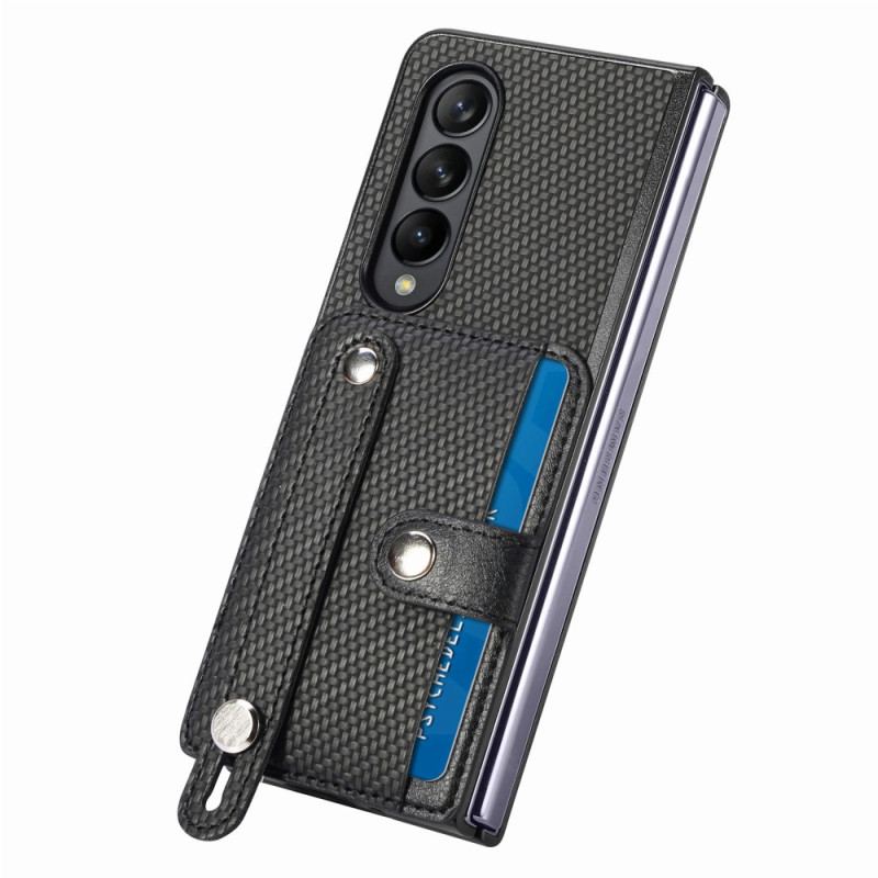 Etui Samsung Galaxy Z Fold 5 Etui Na Karty I Pasek Z Włókna Węglowego Etui Ochronne
