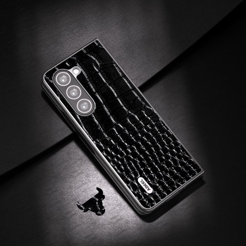 Etui Samsung Galaxy Z Fold 5 Prawdziwa Skóra Z Efektem Krokodyla Abeel