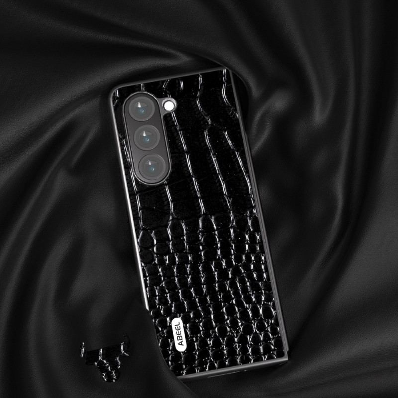 Etui Samsung Galaxy Z Fold 5 Prawdziwa Skóra Z Efektem Krokodyla Abeel