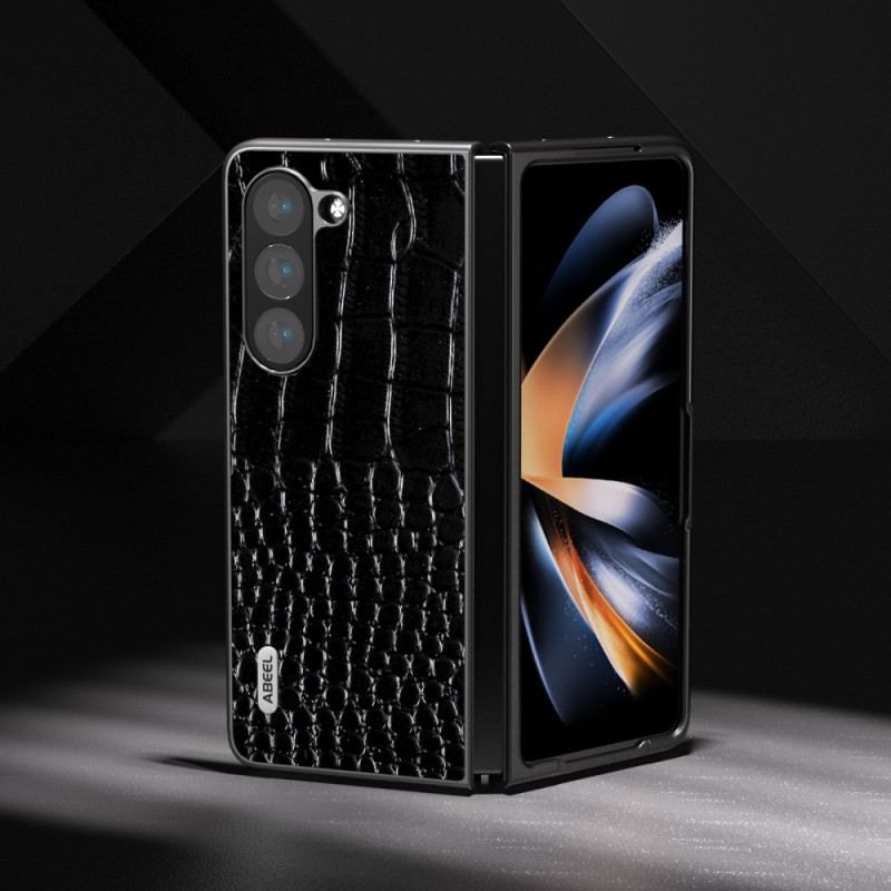 Etui Samsung Galaxy Z Fold 5 Prawdziwa Skóra Z Efektem Krokodyla Abeel