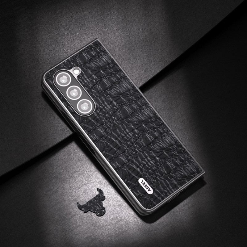 Etui Samsung Galaxy Z Fold 5 Styl Skóry Krokodyla Abeel Etui Ochronne