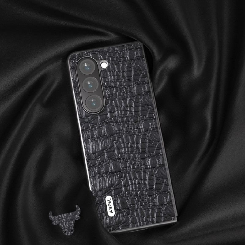 Etui Samsung Galaxy Z Fold 5 Styl Skóry Krokodyla Abeel Etui Ochronne