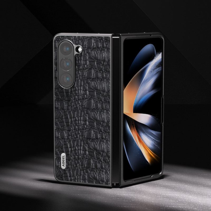 Etui Samsung Galaxy Z Fold 5 Styl Skóry Krokodyla Abeel Etui Ochronne