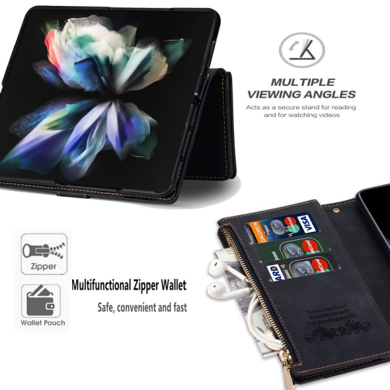 Obudowa Samsung Galaxy Z Fold 5 Etui Na Telefon Portmonetka Na Monety Z Paskiem