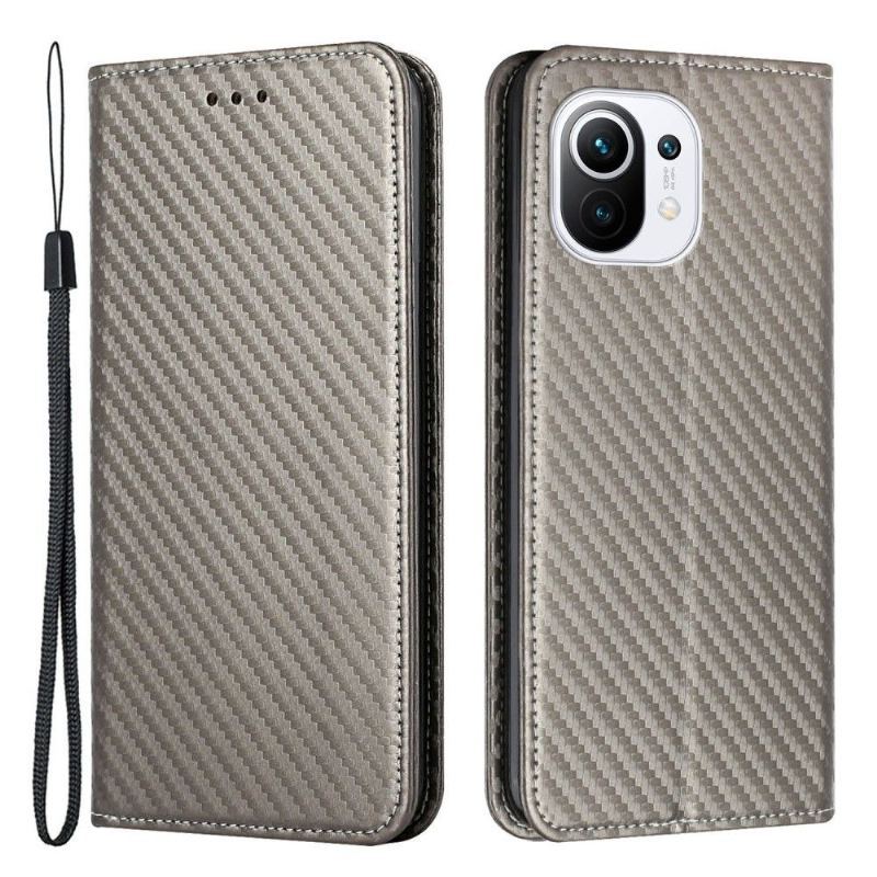 Etui Folio do Xiaomi Mi 11 Lite 5G NE / Mi 11 Lite / Mi 11 Lite 5G Obrzeża Włókno Węglowe