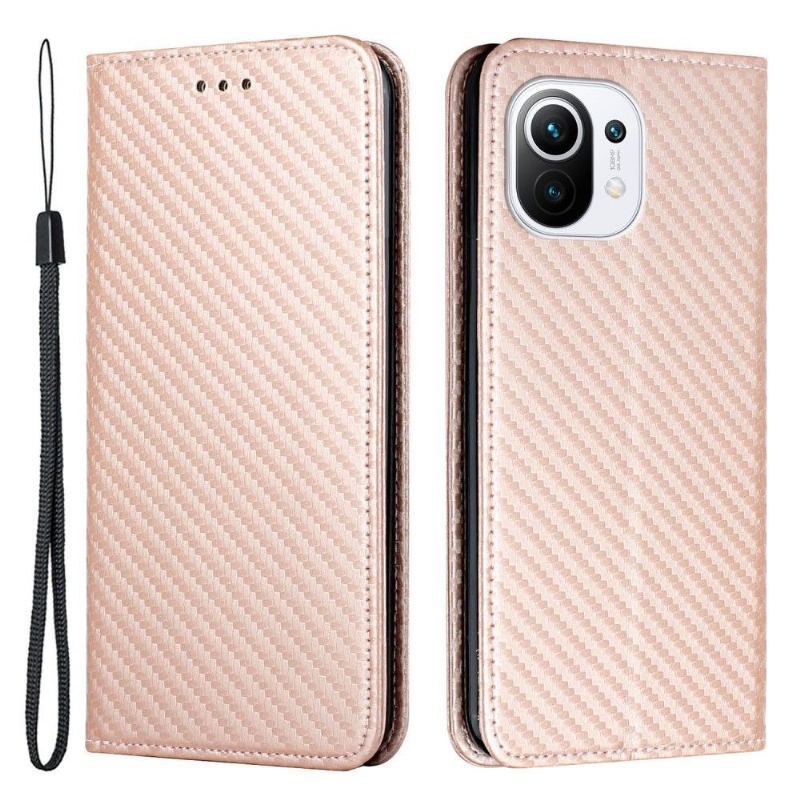 Etui Folio do Xiaomi Mi 11 Lite 5G NE / Mi 11 Lite / Mi 11 Lite 5G Obrzeża Włókno Węglowe
