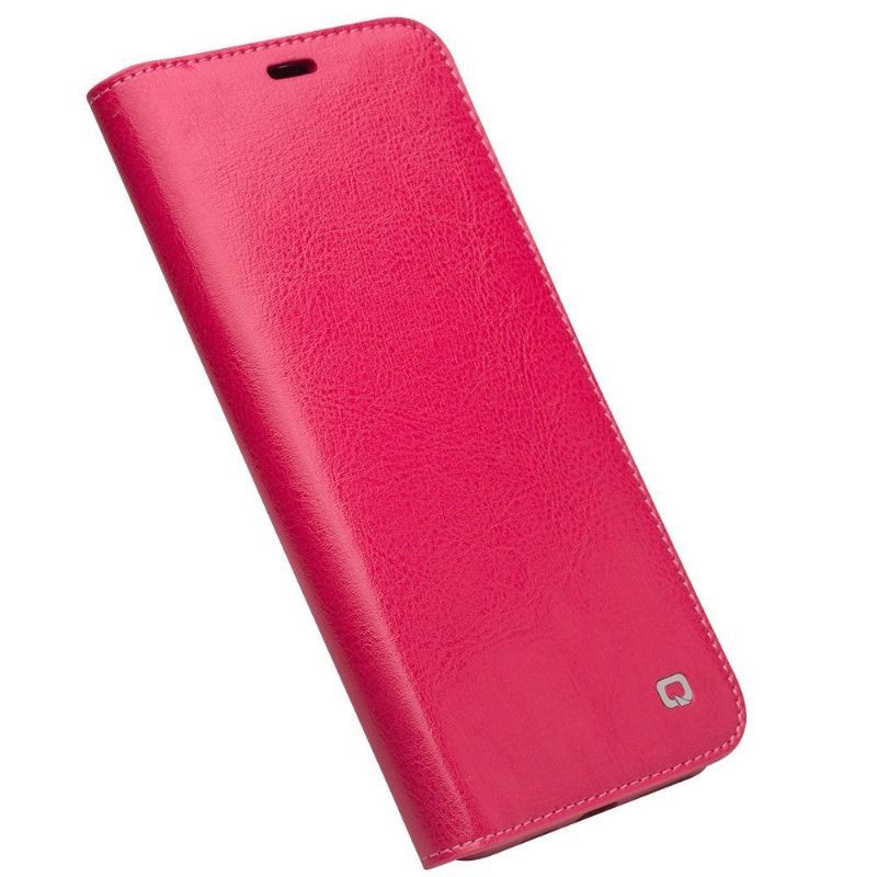Etui Folio do iPhone 11 Pro Max Obrzeża Classic Prawdziwa Skóra - Różowy