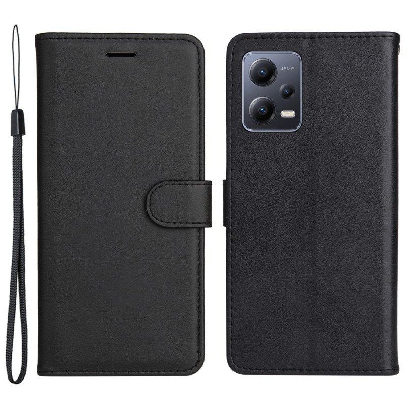 Etui Folio do Xiaomi Redmi Note 12 5G z Łańcuch Zwykły Z Paskiem