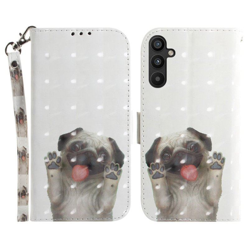 Etui Folio do Samsung Galaxy A54 5G z Łańcuch Stringi Mops
