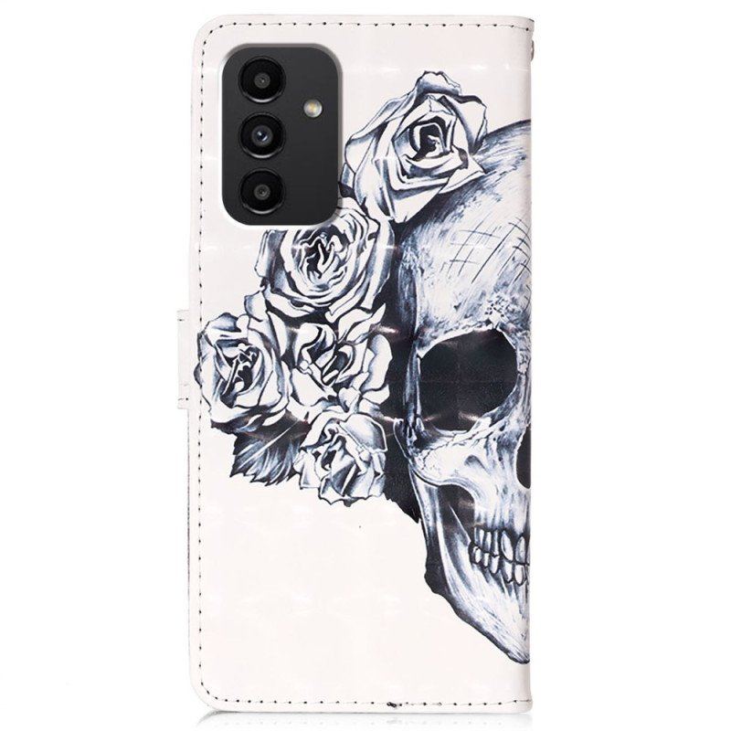 Obudowa Etui Na Telefon do Samsung Galaxy A54 5G z Łańcuch Kwiecista Czaszka Z Paskiem
