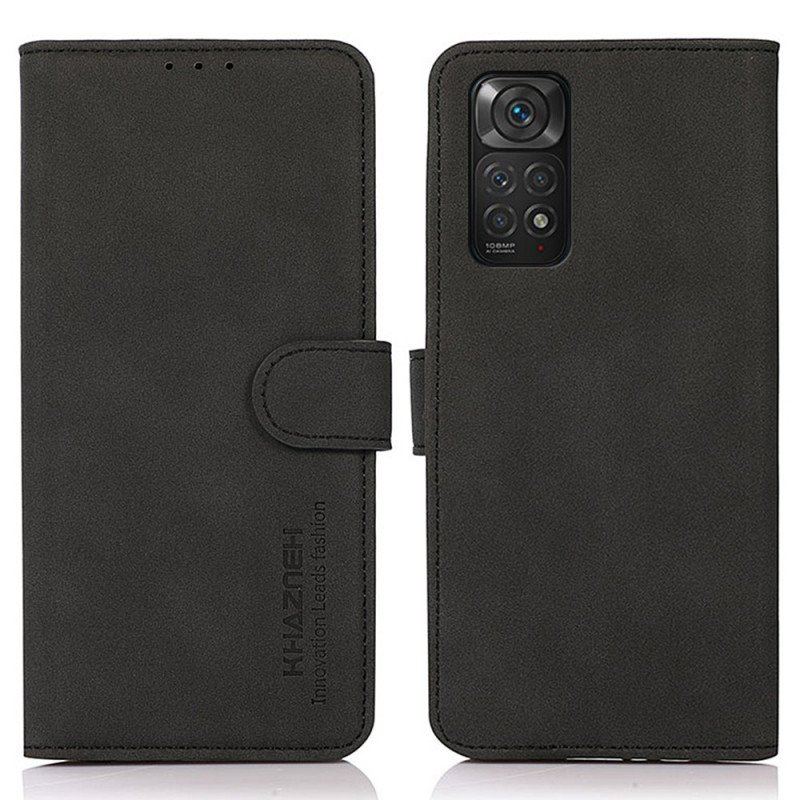 Skórzany Futerał do Xiaomi Redmi Note 11 / 11S Modny Efekt Skóry Khazneh