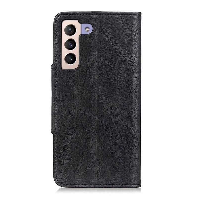 Skórzany Futerał do Samsung Galaxy S22 Plus 5G Full Protect Matowa Sztuczna Skóra