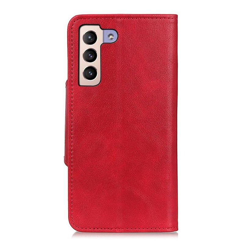 Skórzany Futerał do Samsung Galaxy S22 Plus 5G Full Protect Matowa Sztuczna Skóra