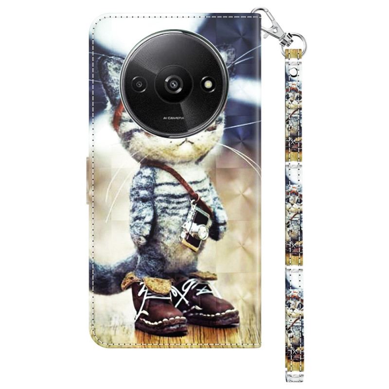 Obudowa Poco C61 Etui Na Telefon Kot Lotnik Z Paskiem