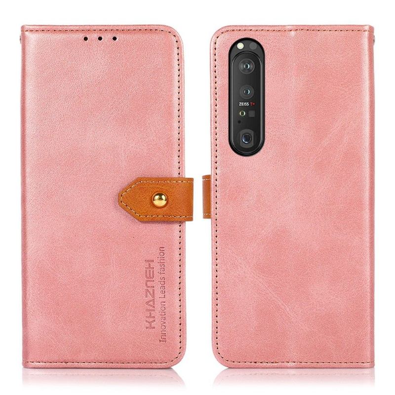 Etui Folio do Sony Xperia 1 III Obrzeża Khazneh Bicolor Sztuczna Skóra