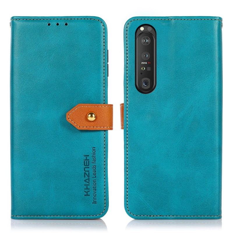 Etui Folio do Sony Xperia 1 III Obrzeża Khazneh Bicolor Sztuczna Skóra