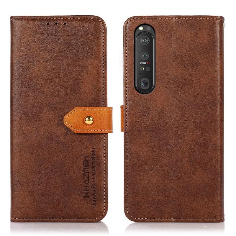 Etui Folio do Sony Xperia 1 III Obrzeża Khazneh Bicolor Sztuczna Skóra