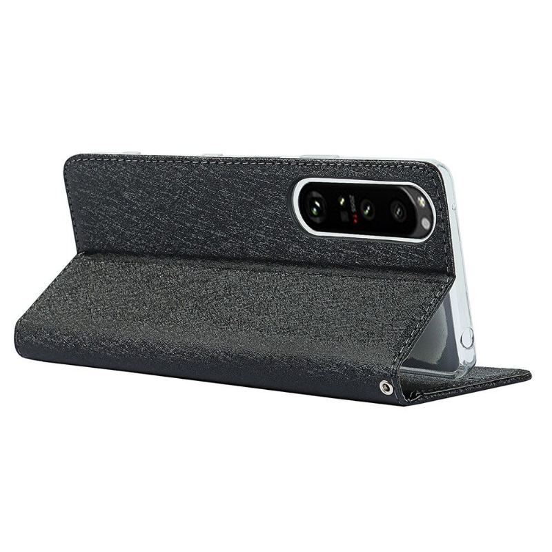 Etui Folio do Sony Xperia 1 III Skórzany Futerał Blue Moon Etui Na Karty Z Klapką