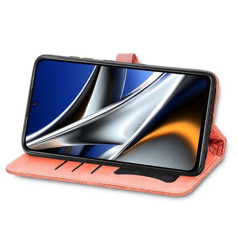 Skórzany Futerał do Poco X4 Pro 5G Anti-fall Mandala Liść