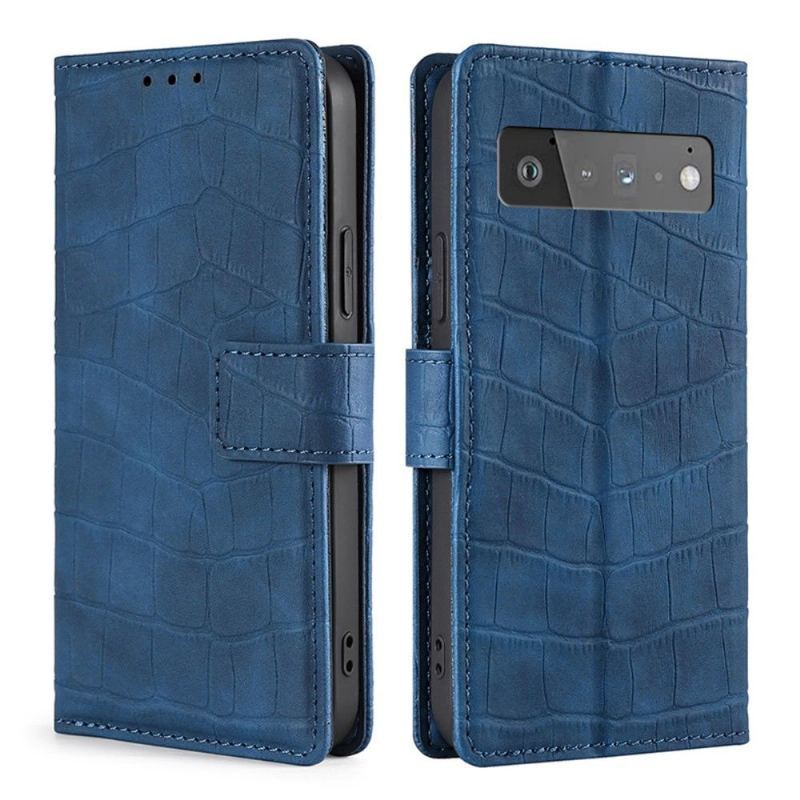 Skórzany Futerał do Google Pixel 6 Anafaux Crocodile Leather