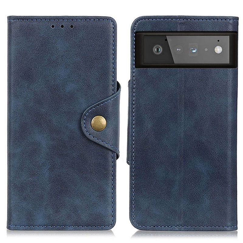 Skórzany Futerał do Google Pixel 6 Anti-fall Full Protect Matowa Sztuczna Skóra