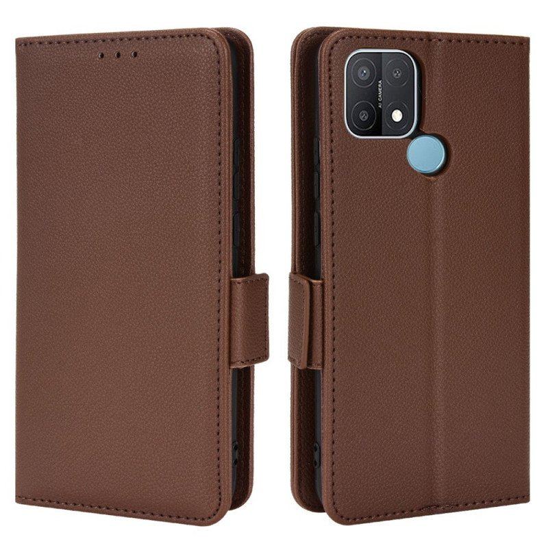Etui Folio do Oppo A15 Skórzany Futerał Flap Double Litchi Nowe Kolory