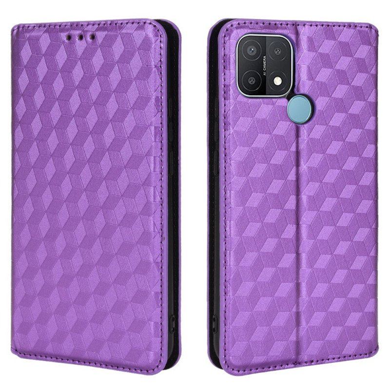 Etui Na Telefon do Oppo A15 Etui Folio Efekt Diamentowej Skóry
