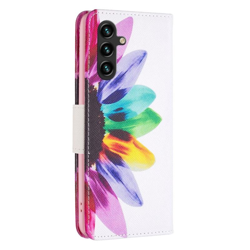 Etui Folio Samsung Galaxy A15 Akwarela Kwiat Etui Ochronne