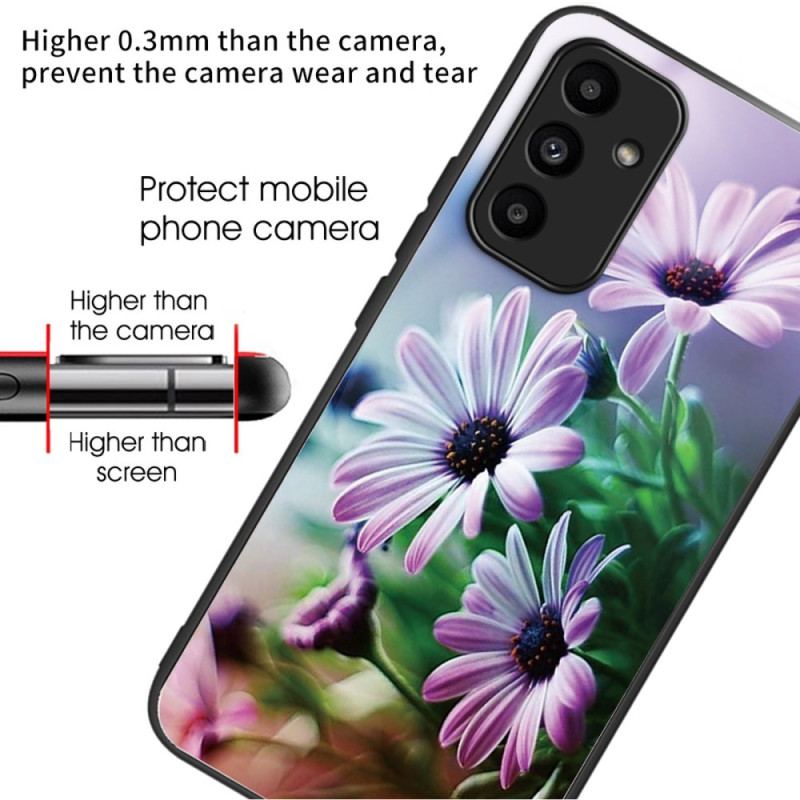 Etui Samsung Galaxy A15 Chryzantemy Ze Szkła Hartowanego
