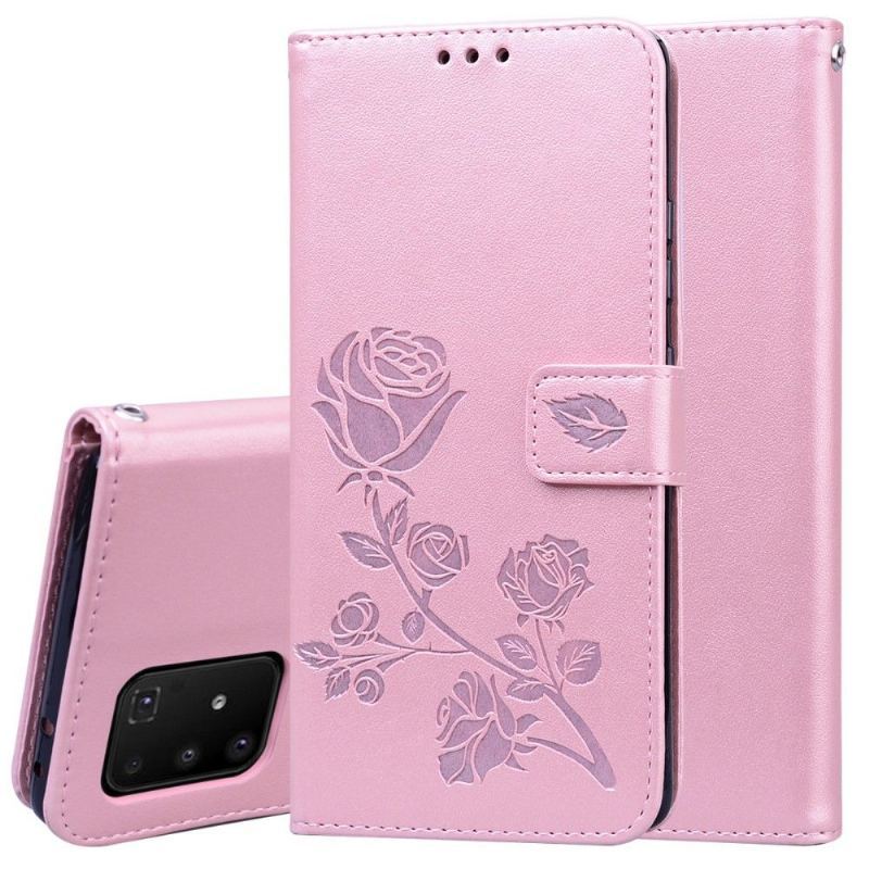 Etui Folio do Samsung Galaxy S10 Lite Classic Imitacja Skóry Wzór Róży