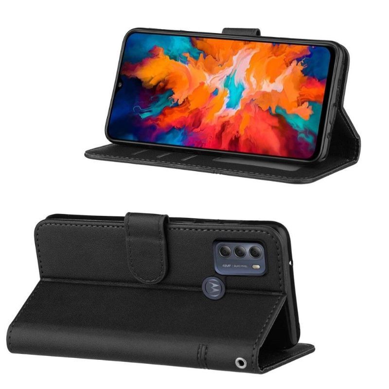 Etui Folio do Motorola Moto G50 Obrzeża Linie Efekt Skóry