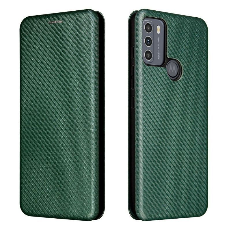Etui Folio do Motorola Moto G50 W Stylu Włókna Węglowego Ze Sztucznej Skóry