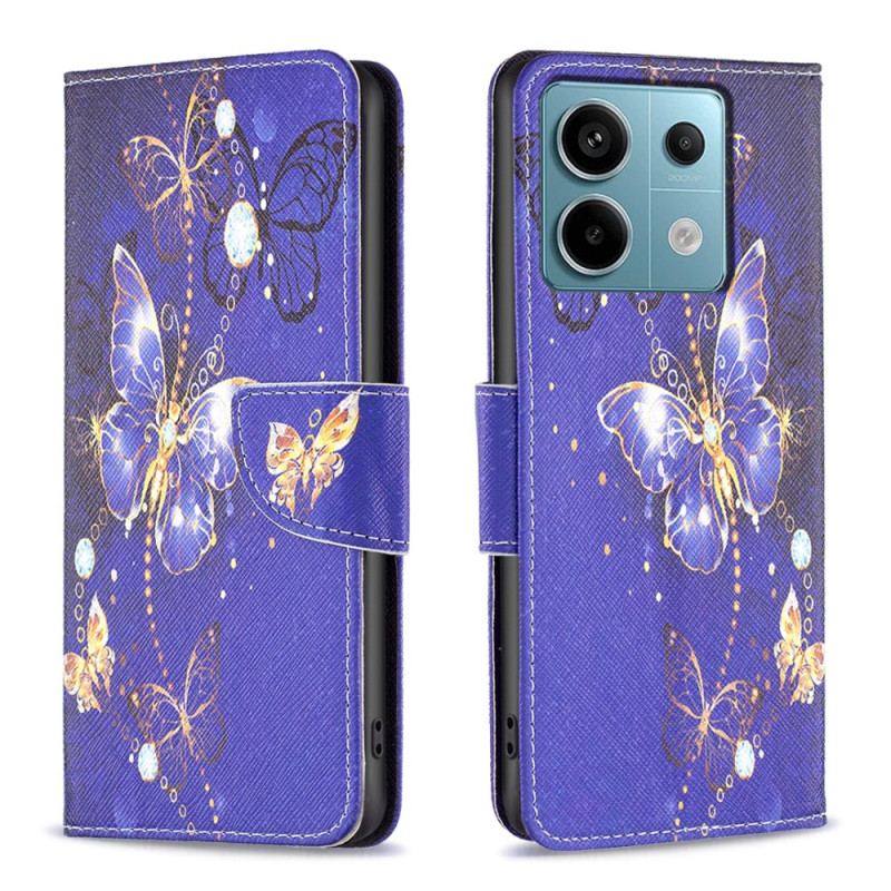 Etui Folio Do Poco X6 5g Fioletowe Motyle